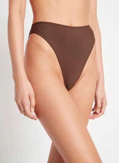 Faithfull The Brand Brown High Waisted Bikini Bottoms