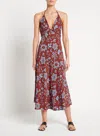 Faithfull The Brand Brown/blue Floral Halter Dress In Multi