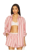 Faithfull The Brand Capri Stripe Cotton Button-up Shirt