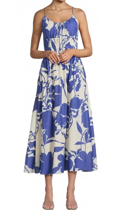 Faithfull The Brand Carinna Midi Dress In Termini Floral In Blue