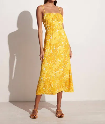 Faithfull The Brand Carioca Midi Dress In Canaria Floral - Marigold In Multi