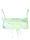 Faithfull The Brand Cassia Bikini Top Galarosa Print In 绿色