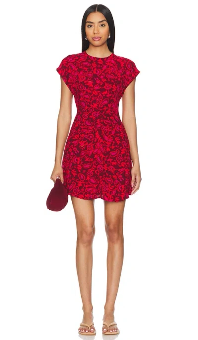 Faithfull The Brand Celestina Mini Dress In Selcetta Paisley Red