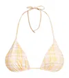 Faithfull The Brand Check Triangle Bikini Top In White