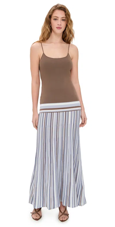 Faithfull The Brand Citara Maxi Dress Pale Blue Stripe