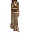 Faithfull The Brand Citara Maxi Skirt In Espresso Pine Stripe In Multi