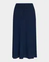 Faithfull The Brand Citara Ribbed Midi Skirt In Navy