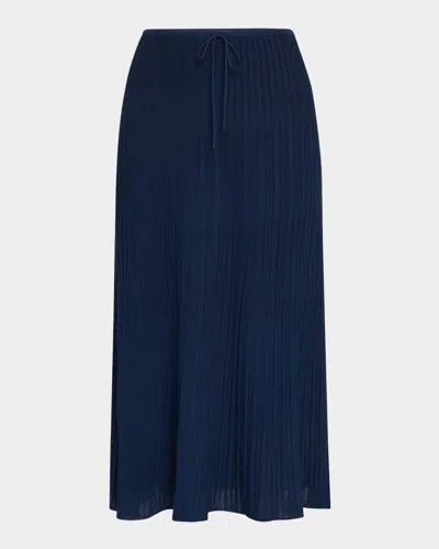 Faithfull The Brand Citara Ribbed Midi Skirt In Blue