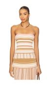 Faithfull The Brand Citara Strapless Top In Neutral