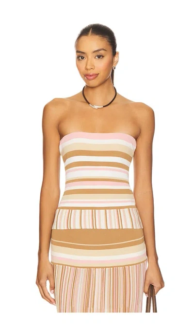 Faithfull The Brand Citara Strapless Top In Neutral