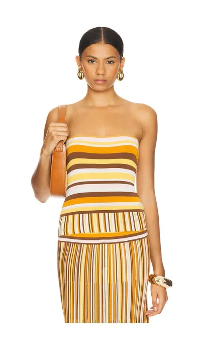 Faithfull The Brand Citara Strapless Top In Brown