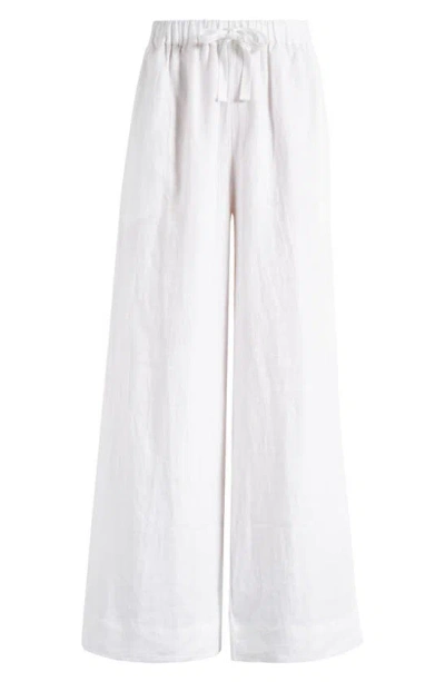 Faithfull The Brand Conigli Drawstring-waist Linen Trousers In White