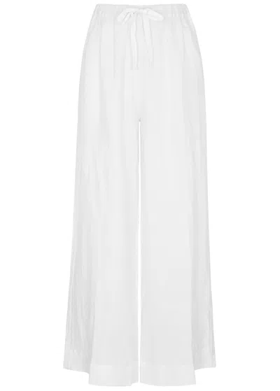 Faithfull The Brand Conigli Wide-leg Linen Trousers In White