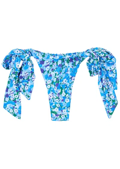 Faithfull The Brand Costa Floral-print Bikini Briefs In Blue