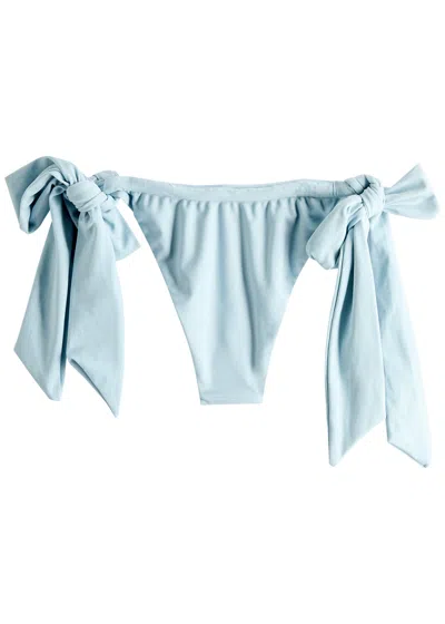 Faithfull The Brand Costa Tie-fastening Bikini Briefs In Light Blue