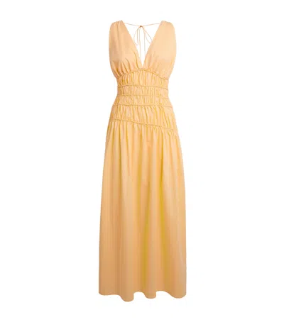Faithfull The Brand Cotton Saja Maxi Dress In Yellow