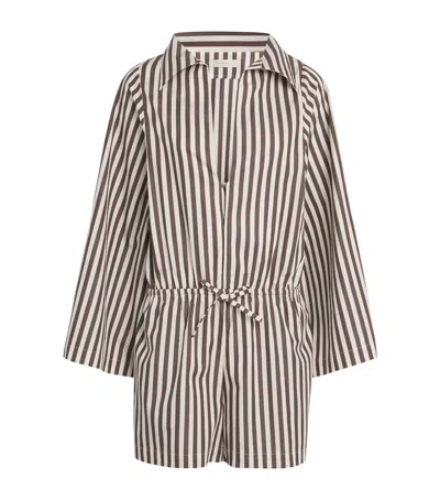 Faithfull The Brand Cotton Stripe Askel Playsuit In Black