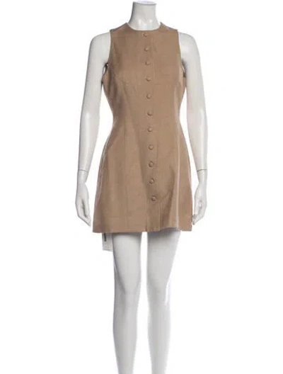 Pre-owned Faithfull The Brand Crew Neck Mini Dress In Yellow
