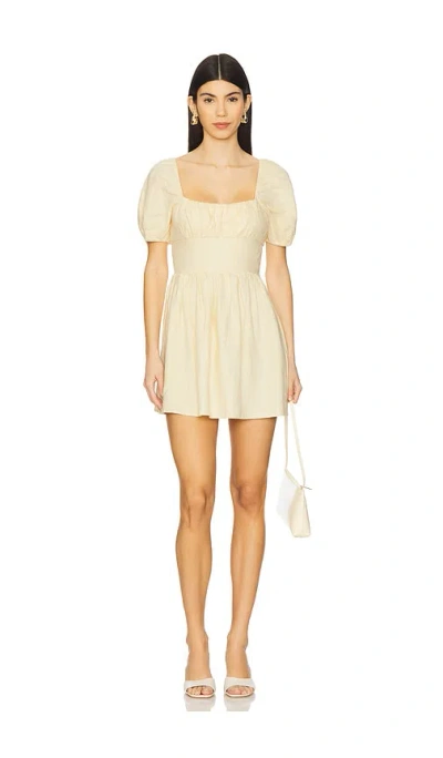 Faithfull The Brand Dalia Mini Dress In 黄油色