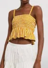 Faithfull The Brand Damita Top In Mari Check Print In Multi