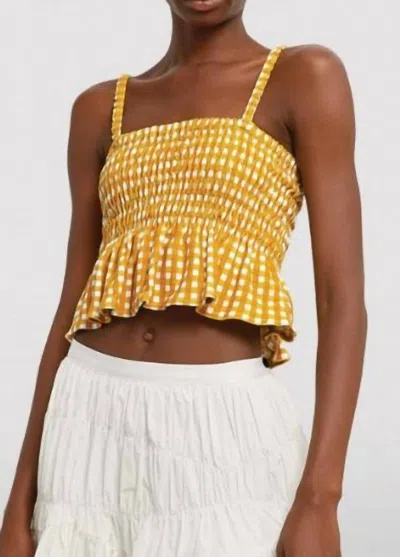 Faithfull The Brand Damita Top In Mari Check Print In Multi