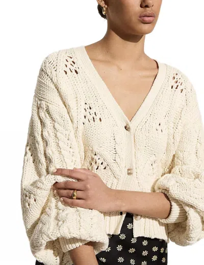 Faithfull The Brand Dayana Cardigan In Cream In Multi