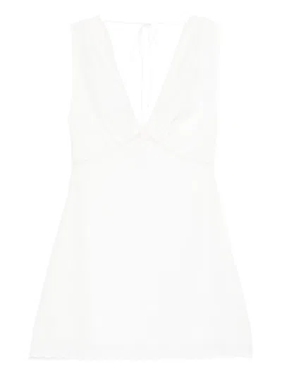 Faithfull The Brand Denise V-neck Scalloped Dress In White