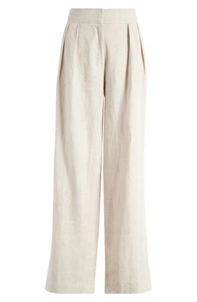 Faithfull The Brand Duomo Wide Leg Linen Trousers In Natural