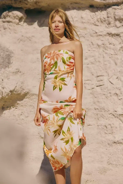 Faithfull The Brand Eleanore Linen Strapless Top In Multi