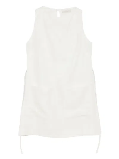 Faithfull The Brand Elena Pocket Tie Mini Dress In White