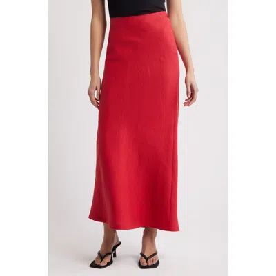 Faithfull The Brand Elise Bias Cut Linen Maxi Skirt In Red