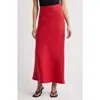 Faithfull The Brand Elise Bias Cut Linen Maxi Skirt In Red