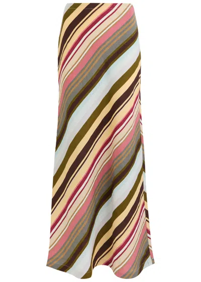 Faithfull The Brand Elise Striped Linen Maxi Skirt