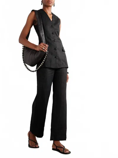 Faithfull The Brand Eloise Linen Vest In Black