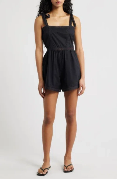 Faithfull The Brand Emilia Cotton Romper In Black
