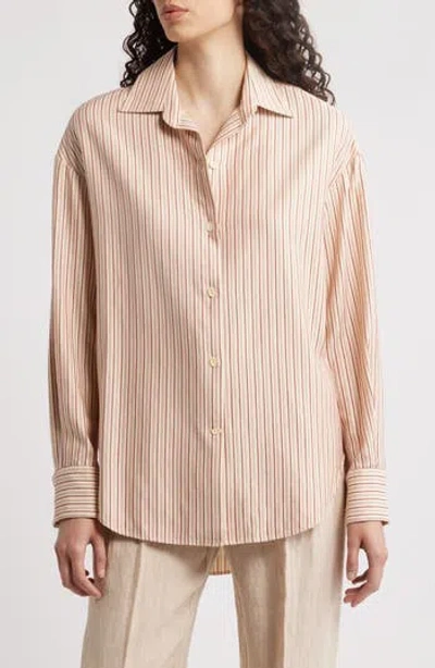 Faithfull The Brand En Vau Oversize Pinstripe Button-up Shirt In Neutral