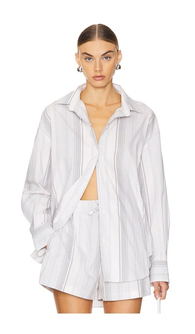 Faithfull The Brand En Vau Shirt In Striped Soft Blue