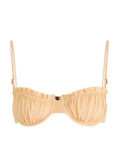 Faithfull The Brand Esterel Frill Bikini Top In White