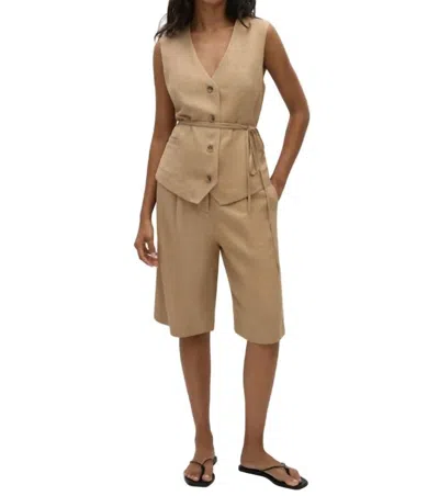 Faithfull The Brand Eva Cinched Waist Vest In Sahara In Nude
