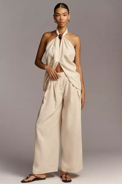 Faithfull The Brand Faithful The Brand Linen Sofia Trousers Pants In Neutral