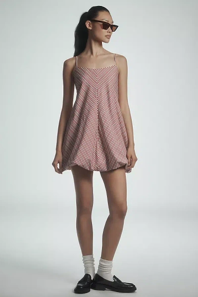 Faithfull The Brand Faithfull Aniela Sleeveless Bubble Mini Dress In Burgundy