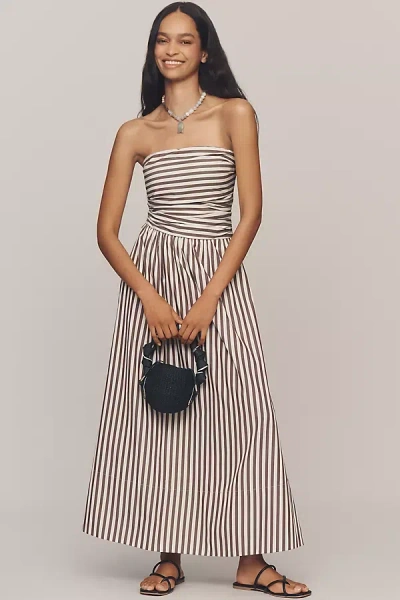 Faithfull The Brand Faithfull Vera Strapless A-line Maxi Dress In Brown