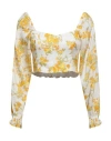 Faithfull The Brand Woman Top Yellow Size 4 Linen In Yellow