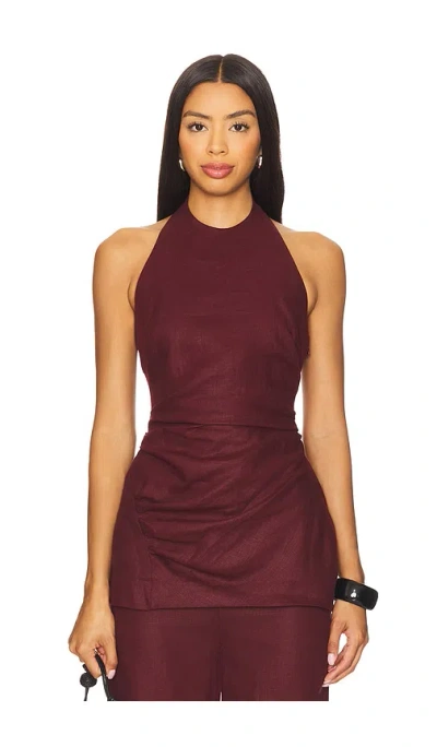 Faithfull The Brand Fia Top In Burgundy