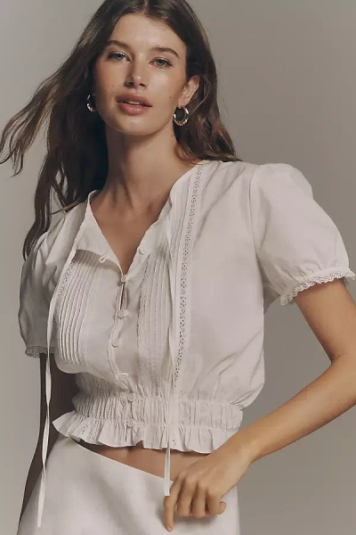 Faithfull The Brand Fiora Lace Blouse In White
