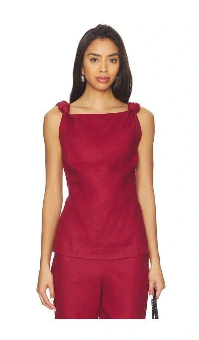 Faithfull The Brand Flor Top In Burgundy
