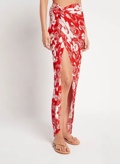 Faithfull The Brand Floral Maxi Skirt In Red