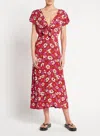Faithfull The Brand Floral Midi Dress In Red/fuchsia In Multi