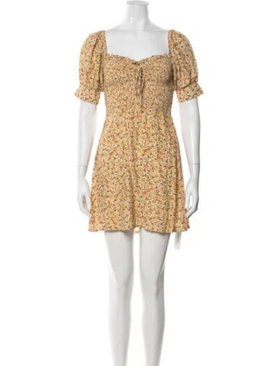 Pre-owned Faithfull The Brand Floral Print Mini Dress In White