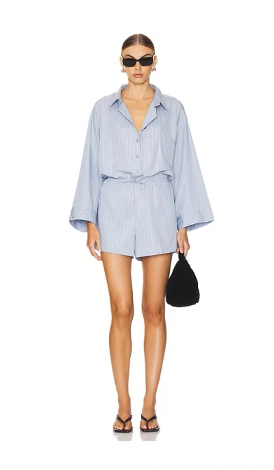 Faithfull The Brand Freja Playsuit In Blue Pinstripe